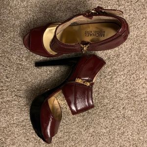 Burgundy Michael Kors Heels